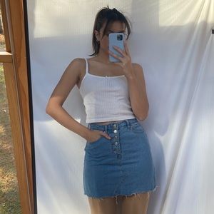 Princess Polly button up high waisted denim skirt